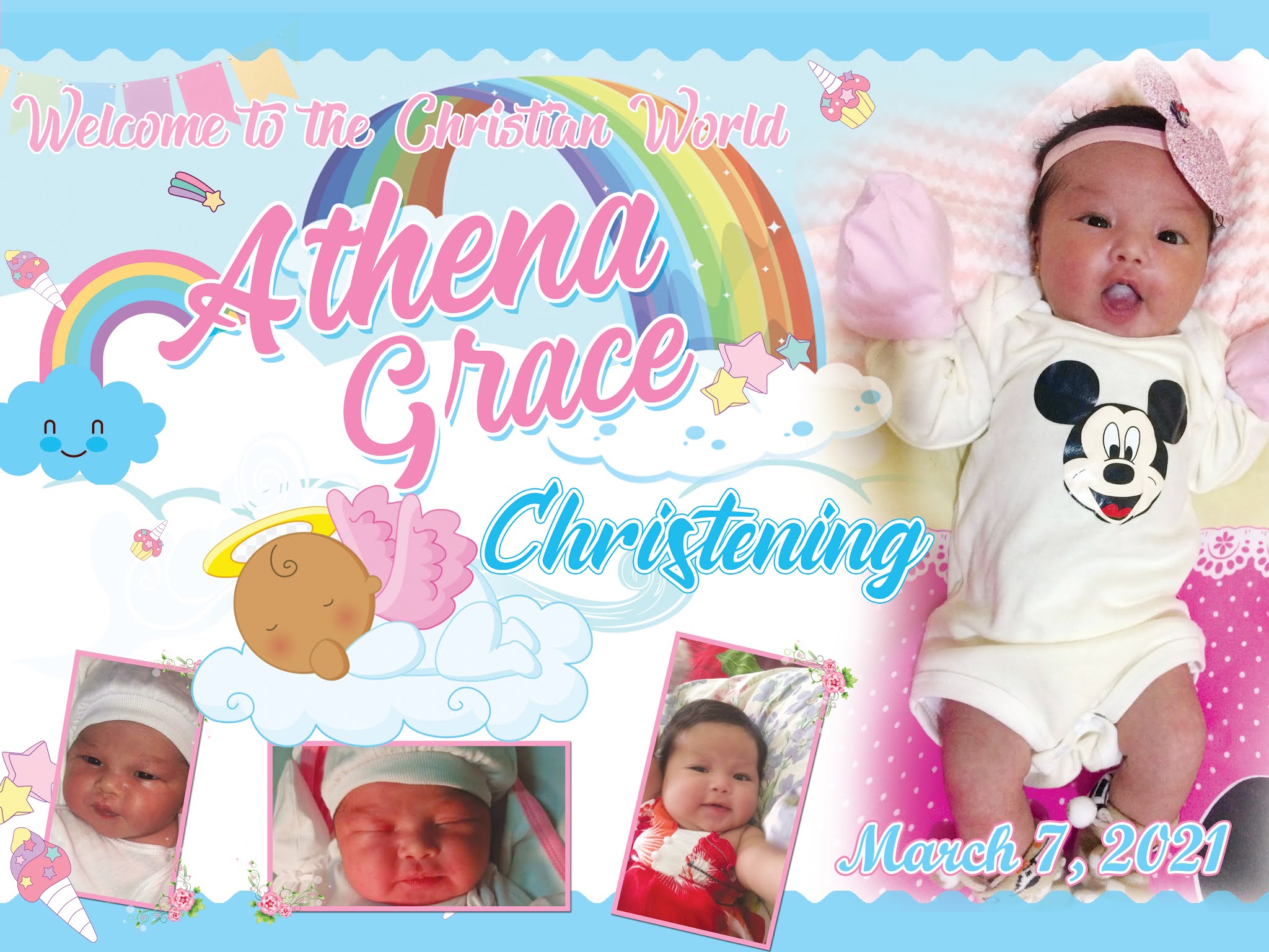 Idealistic Tarpaulin Template Design for Baptism and Christening (Baby
