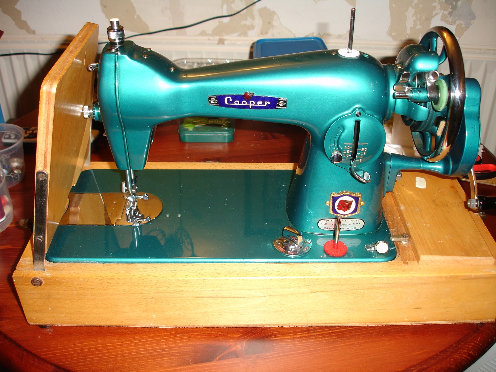 Singular One Cooper Vintage Sewing Machine stunning colour!