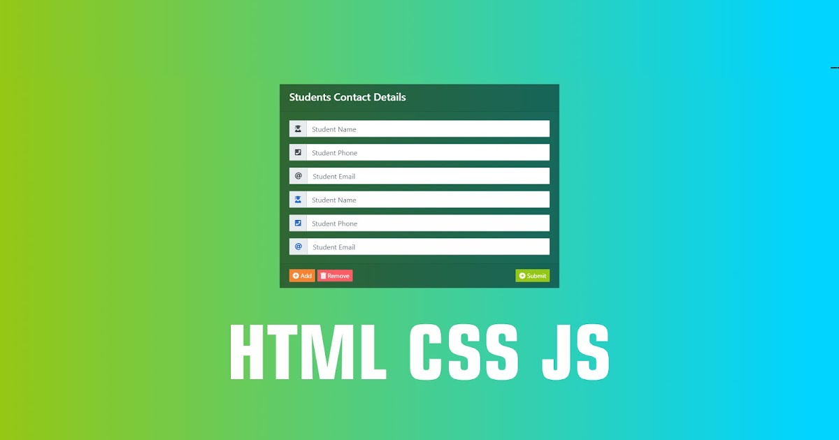 Design Animated Students Contact Details | HTML CSS JS