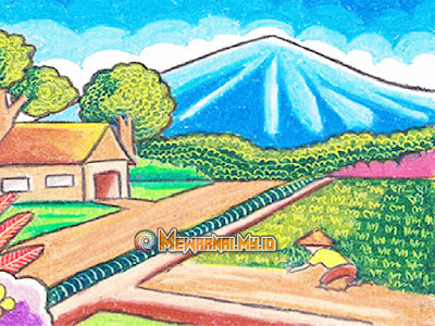 Gambar Mewarnai Pemandangan Alam Pedesaan Gambar Mewarnai Pemandangan Alam Pedesaan