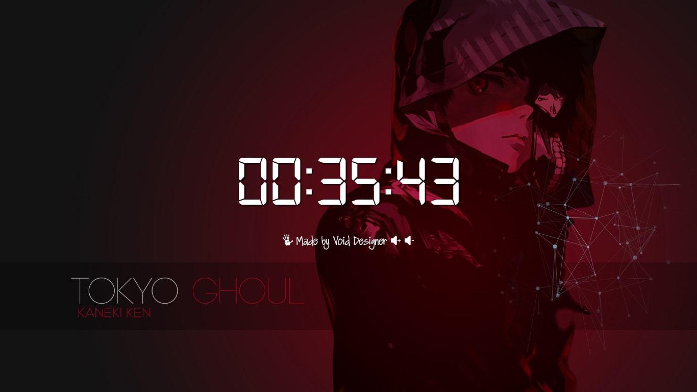 Download Tokyo Ghoul V2 With (Play/Pause/Volume) Buttons Wallpaper