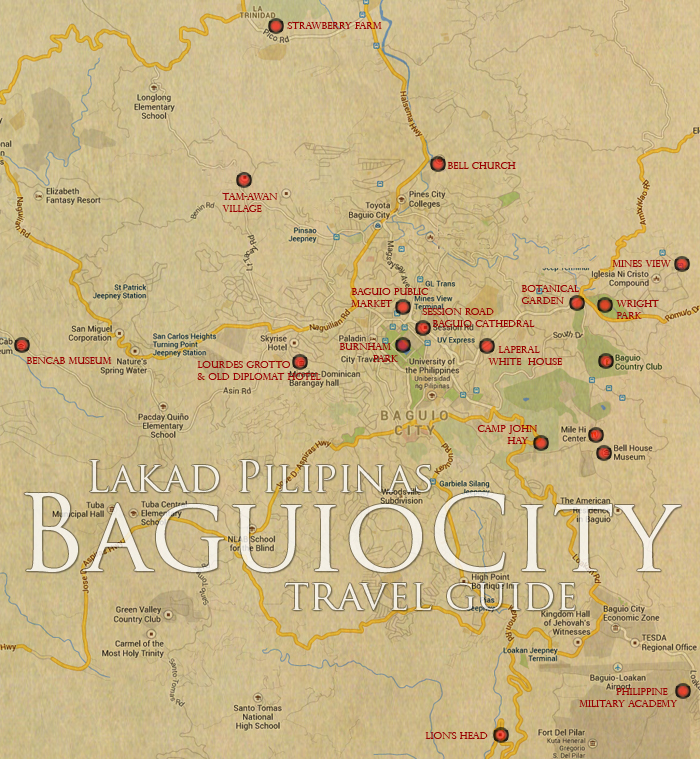 Baguio City Tourist Spot Map