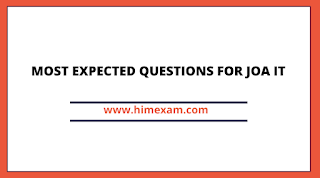 MOST EXPECTED QUESTIONS FOR JOA IT