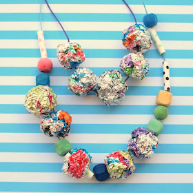 Shiny Aluminum Art Necklace- Fun Kids craft 