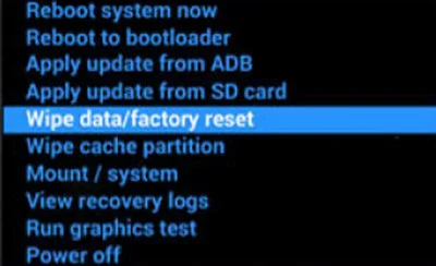 Wipe Data/ Factory Reset