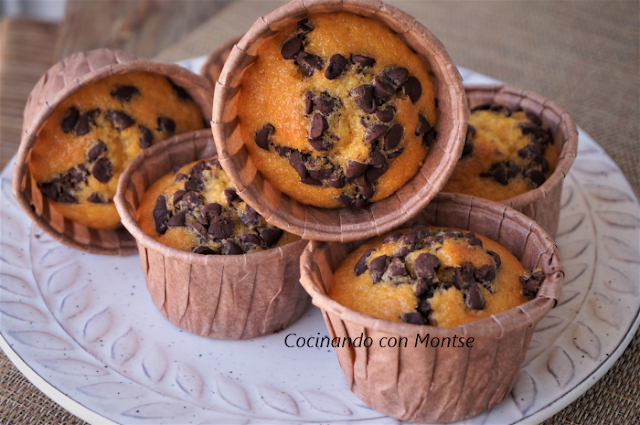 Magdalenas de calabaza y chocolate