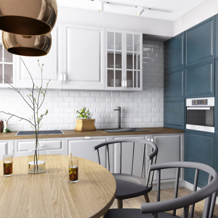 Proyecto 3d para un mini apartamento con dormitorio independiente