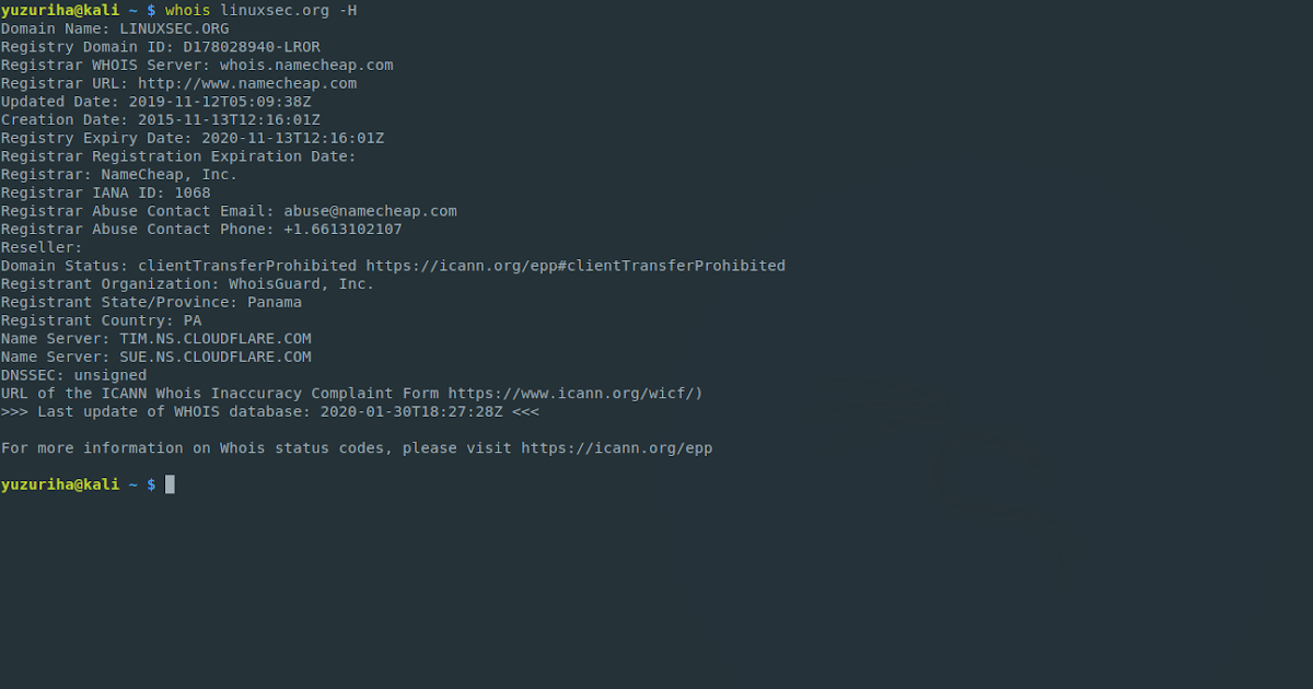 Perintah Whois untuk Memeriksa Informasi Domain dan Alamat IP LinuxSec