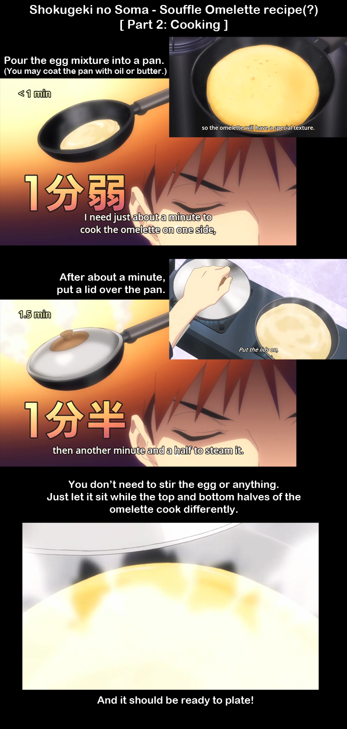 Nori's Cooking Pot Food Wars Recipes Souffle Omelette