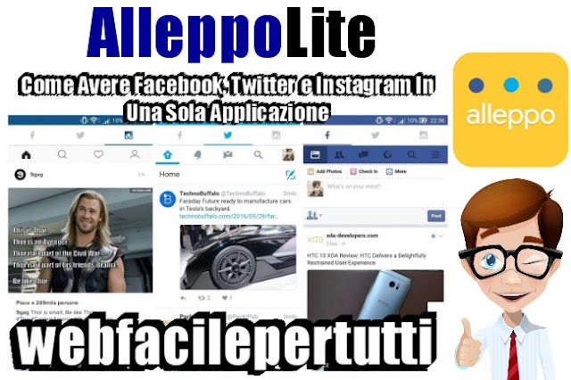 AlleppoLite App | Come Avere Facebook, Twitter e Instagram In Una Sola Applicazione