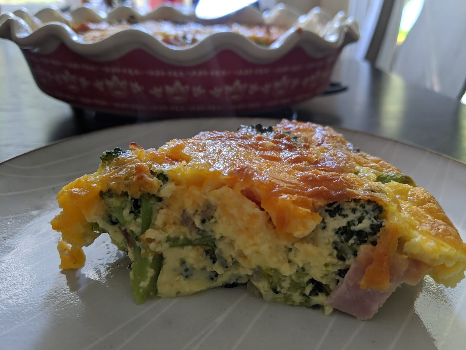 Crustless Broccoli and Ham Quiche