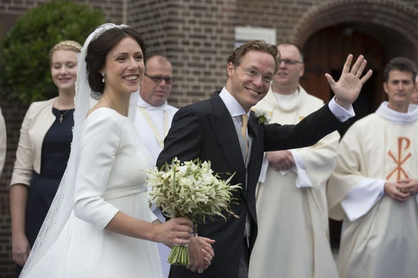 Prince Jaime de Bourbon Parme and Viktoria Cservenyak leave the Church Of Our Lady At Ascension after their wedding on October 5, 2013 in Apeldoorn, Netherlands.