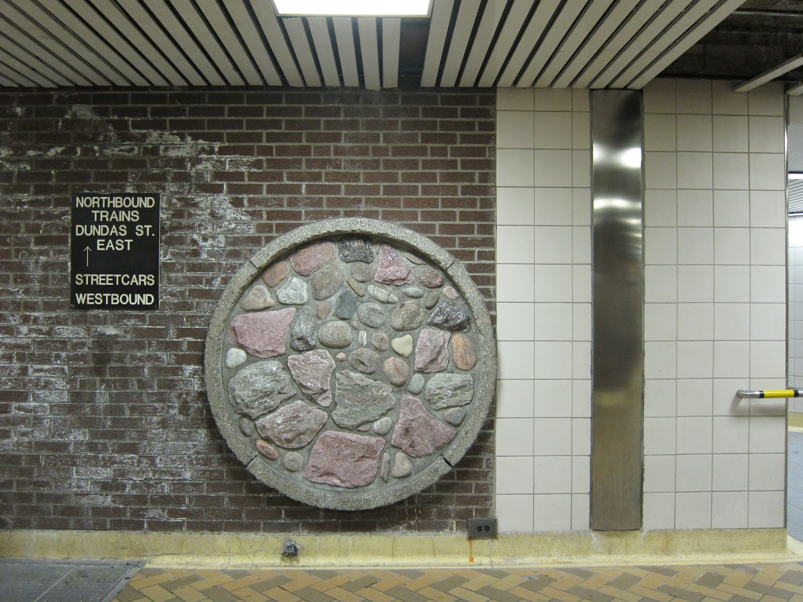 Rock decoration at Dundas station