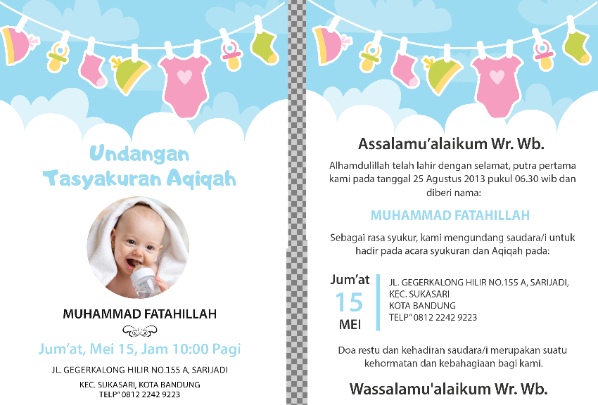 Contoh Undangan Tasyakuran Aqiqah Word Search - IMAGESEE