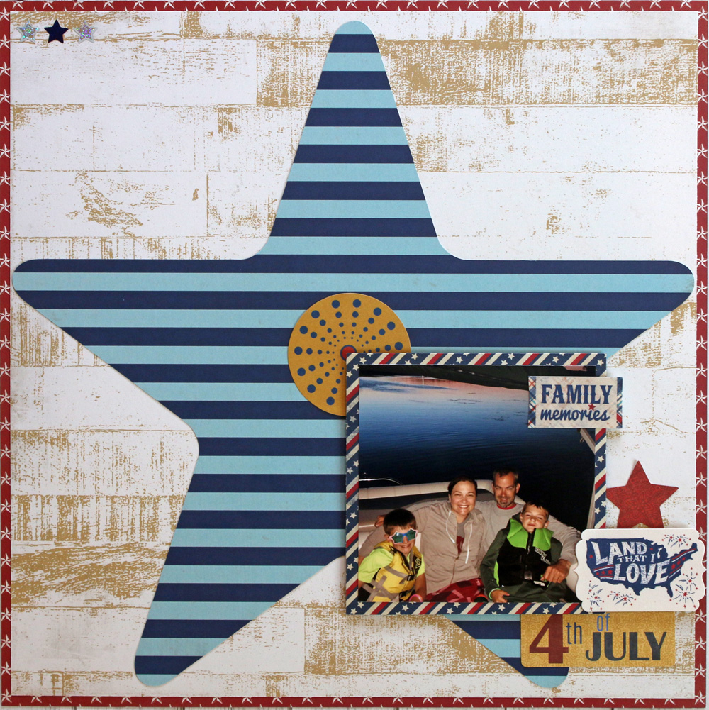 Taylor Stamped Star Scrapbooking Layout