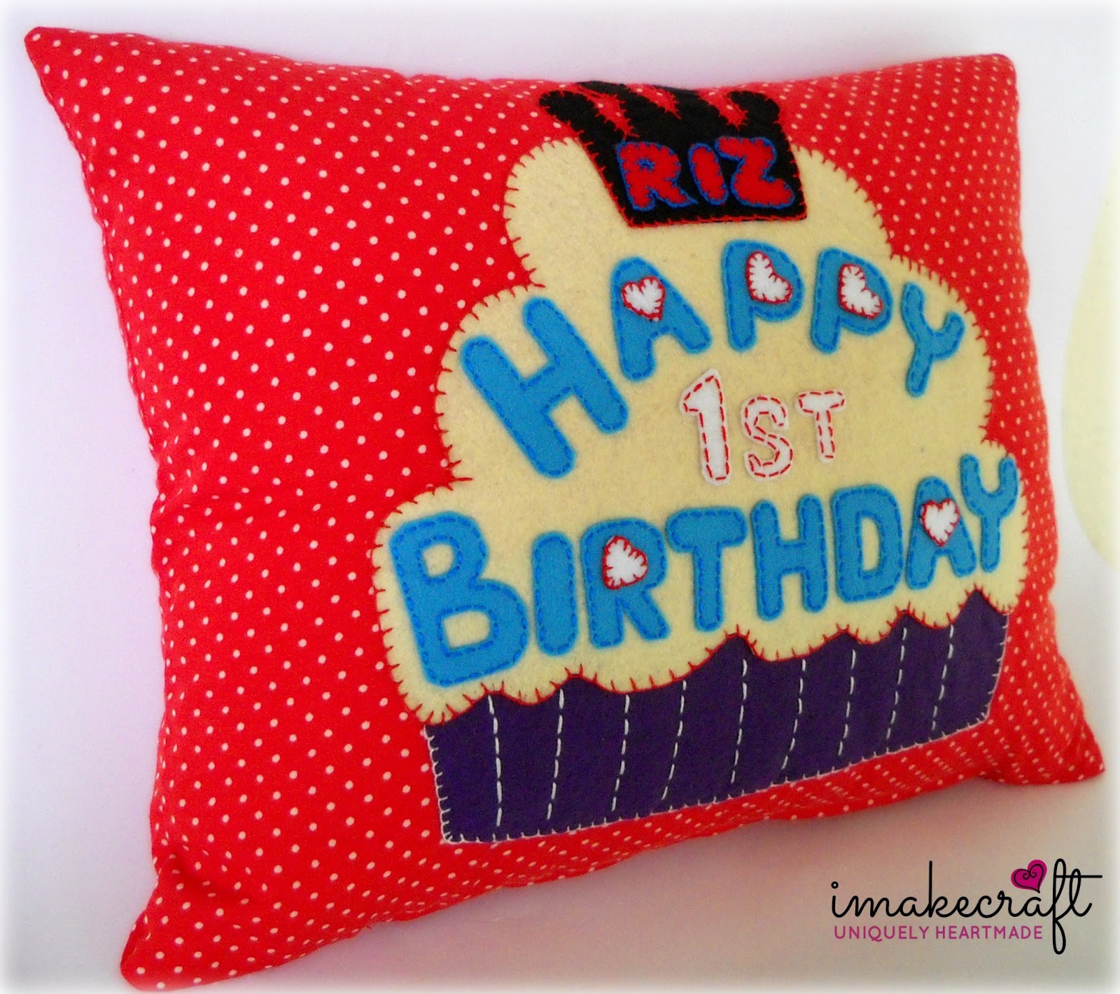 imakecraft Handmade Birthday Pillow With Cupcakes!!