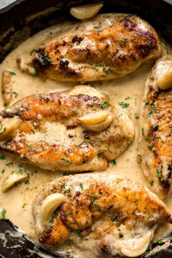Creamy Garlic Chicken Healthy Keto Dinner Recipes