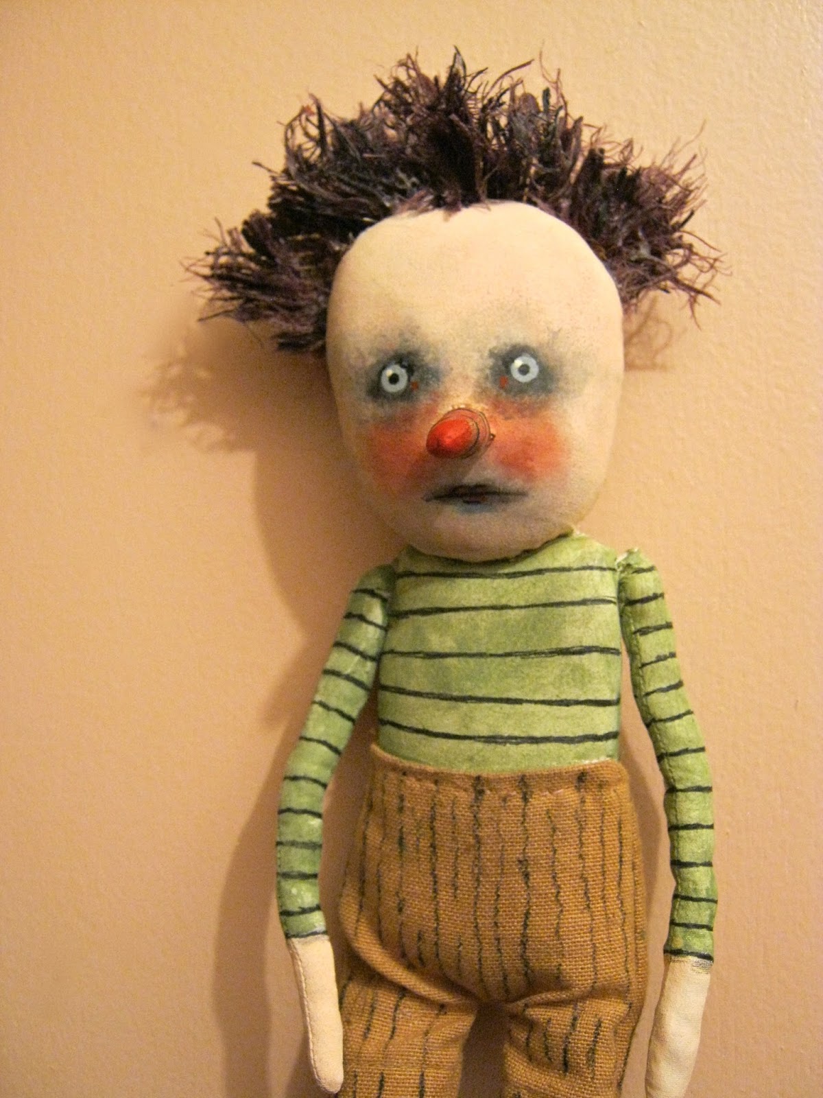 Sandy Mastroni: Odd boy art doll , etsy , by sandy mastroni