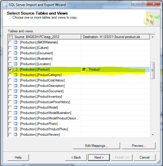 Microsoft Business Intelligence: Importing SQL server table data to the ...
