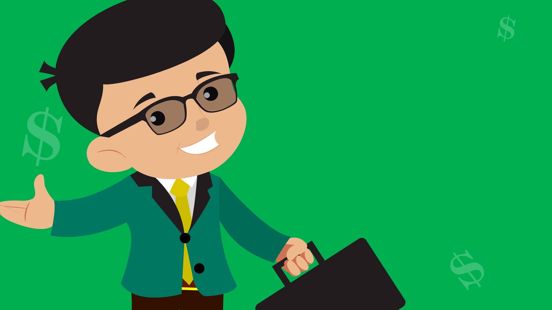 Cartoon Boy as Businessman - free background for Presentations