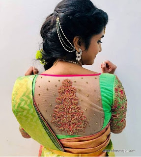 blouse back neck designs with borders