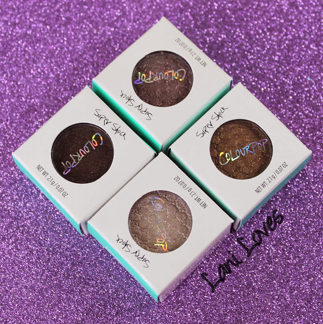 ColourPop Super Shock Shadow - I Heart This, On the Rocks, Mooning and Cricket Swatches & Review