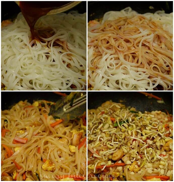 authentic pad thai sauce added to noodles,tossed well add crushed peanuts and mung bean sprouts
