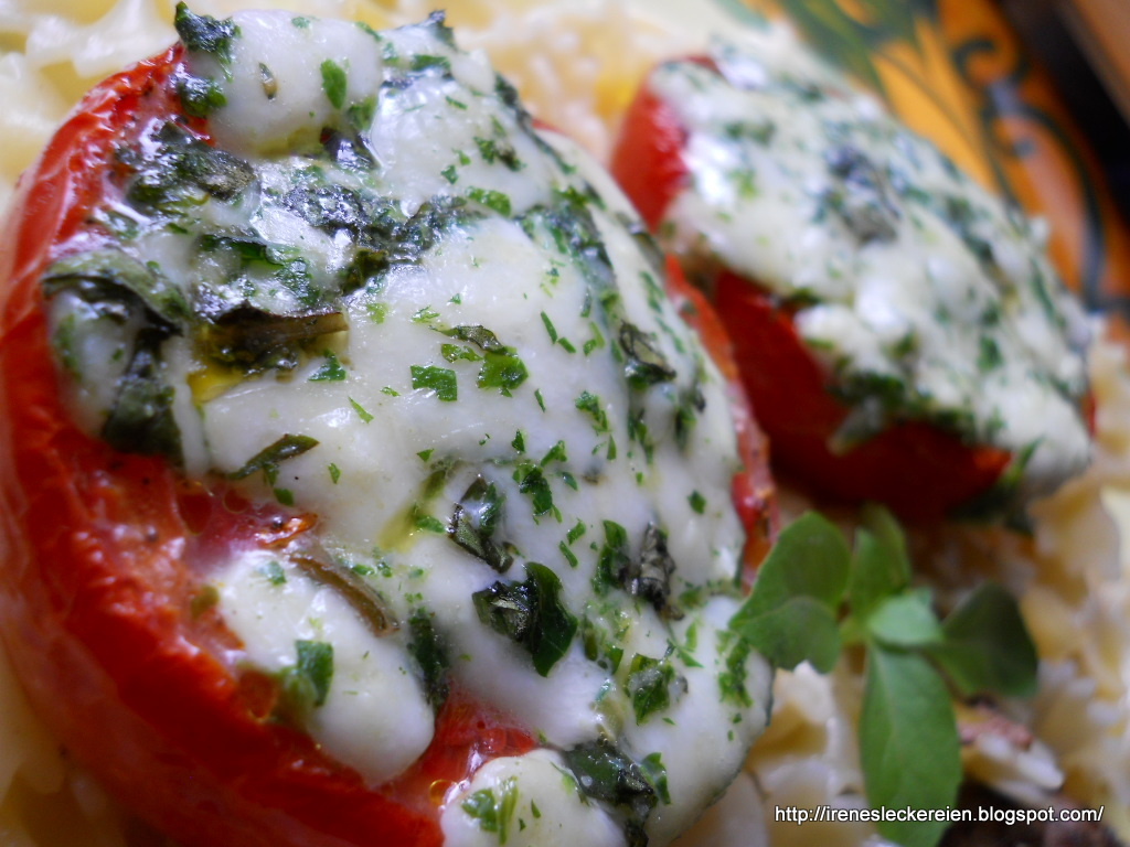 Irène`s Leckereien♥: Überbackene Mozzarella-Tomaten