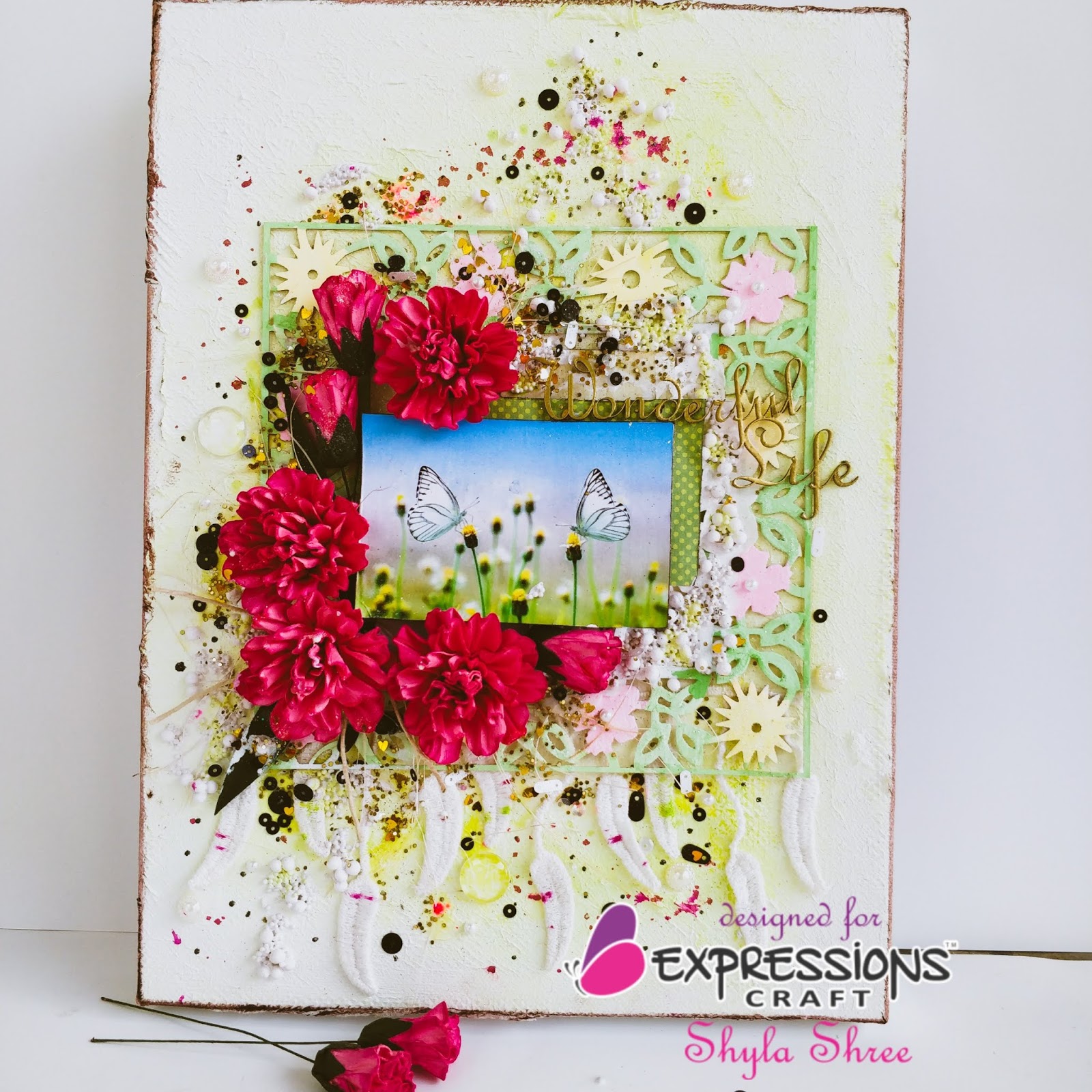 Adhiraacreations Mixed media canvas tutorial