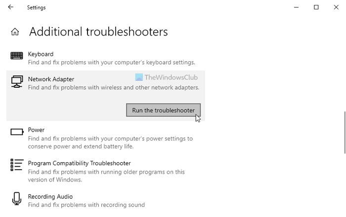 Microsoft Hosted Network Virtual Adapter หายไปในตัวจัดการอุปกรณ์