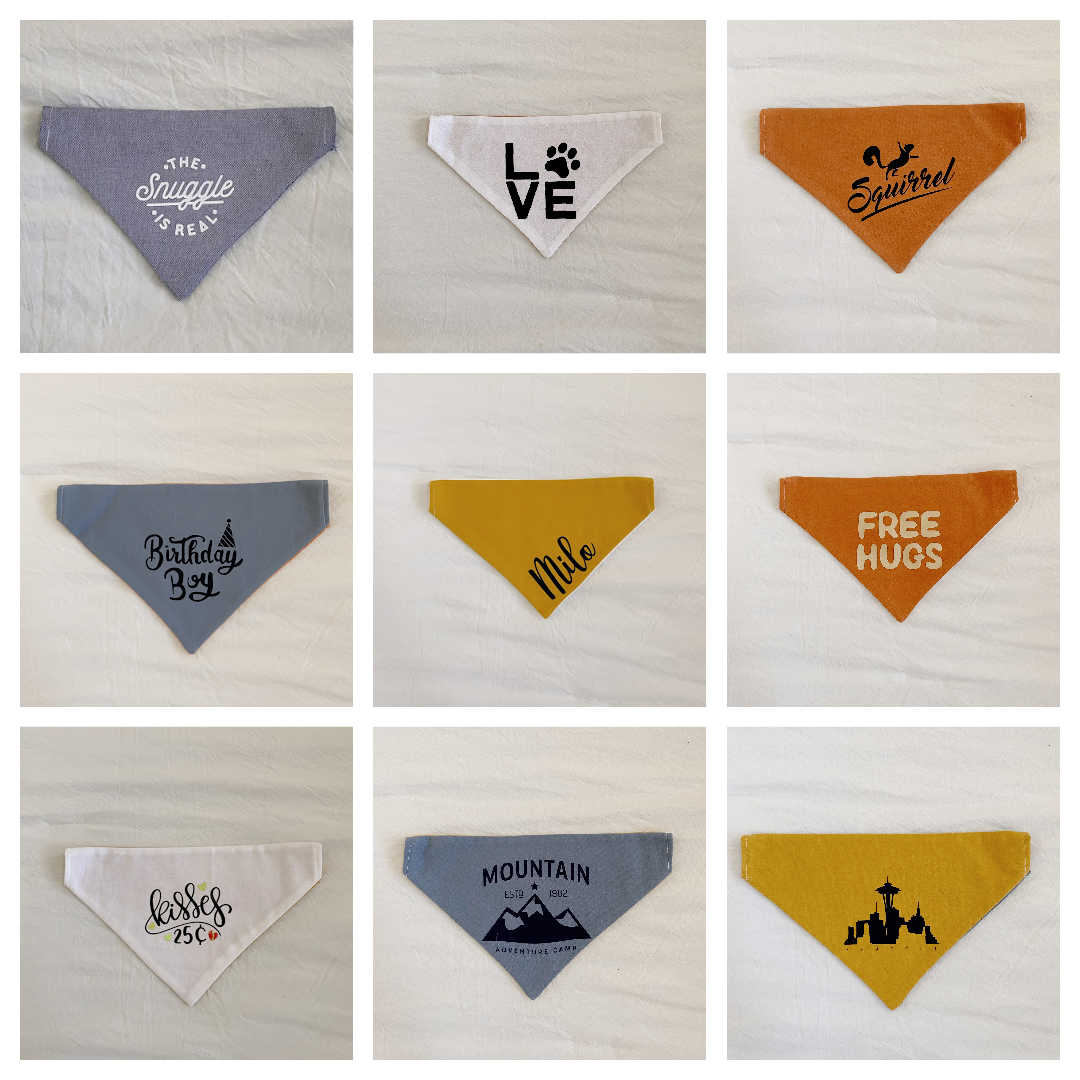 dog bandanas using the cricut joy