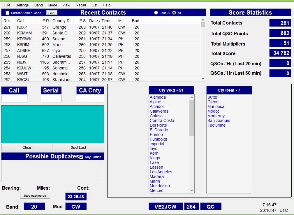 VE2JCW CALIFORNIA QSO PARTY CQP 2018