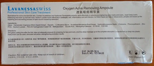 Oxygen Acne Removing Ampoule, fungsi, kelebihan, manfaat, kebaikan Lavanessa Swiss: Oxygen Acne Removing Ampoule