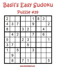 Basil's Easy Sudoku Puzzle #39 Brain Training with Cats ©BionicBasil® Downloadable Puzzle Fur Purrsonal Use Only