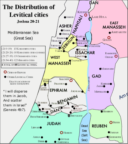 Map Levitical Cities Refuge 