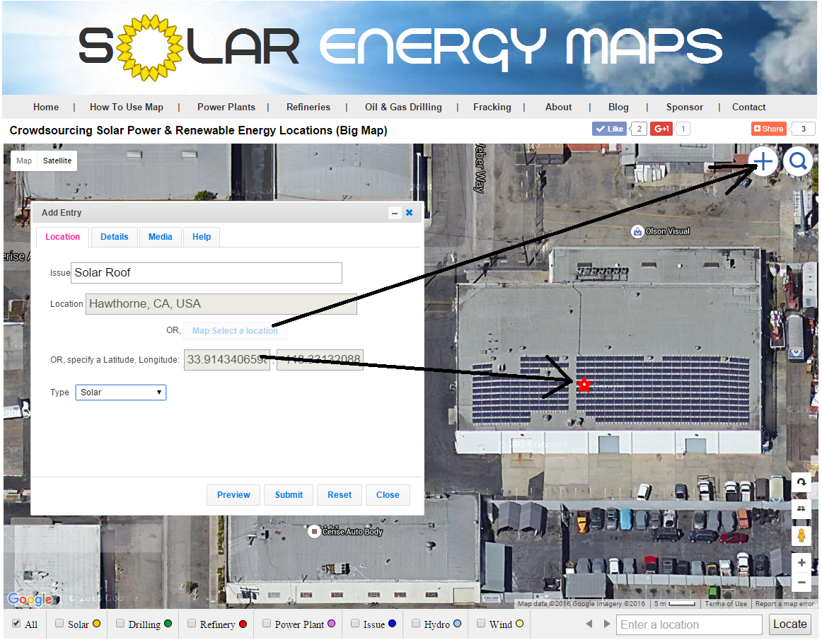How to Add New Solar Locations to the Map