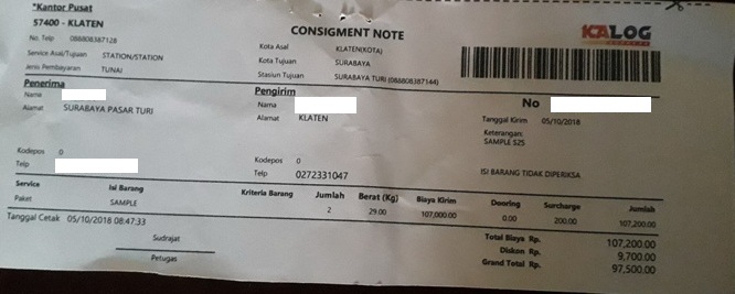 Pengalaman Ambil Barang Kiriman Lewat Kereta Api Kalog Ekspress