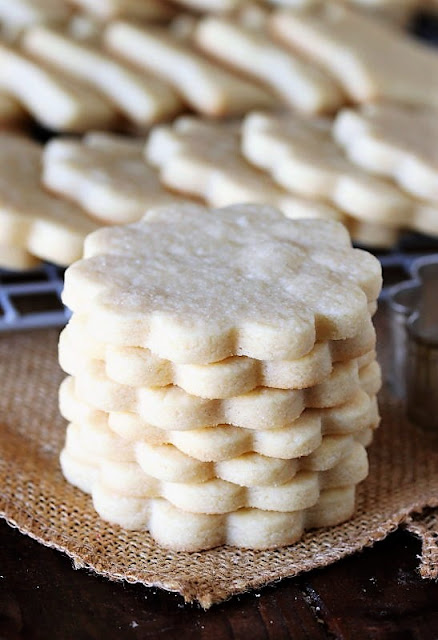 Stack of Unfrosted Plain Basic Rolled Butter Cookies Image