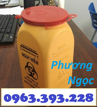 Hộp đựng vật sắc nhọn y tế 1.5 Lít, bình hủy kim tiêm y tế, bình đựng bơm tiêm H%25C4%2590KT1.5L2