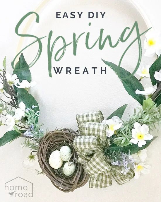 spring wreath with overlay