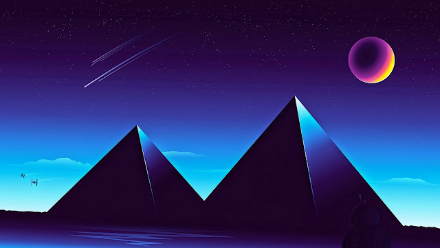 Synthwave Pyramids wallpaper remake