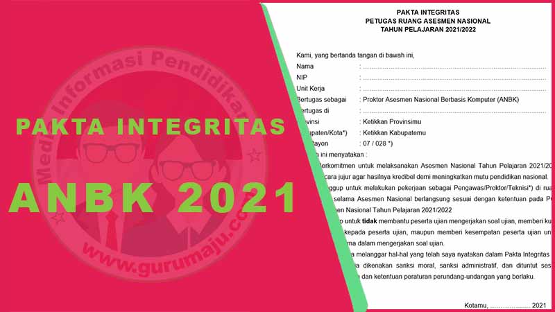 Pakta integritas ujian sekolah 2021