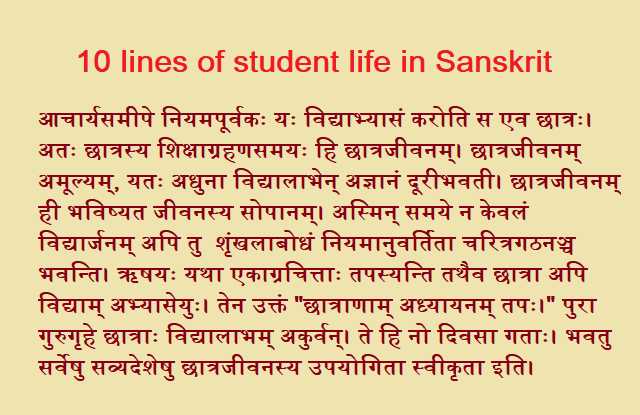ideal student essay in sanskrit