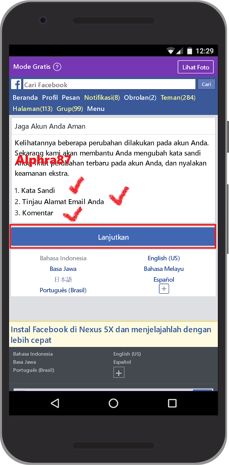 Berhasil Cara Mengganti Kata Sandi Facebook Fb Yang Di