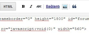 Blogger grup formu iframe kodlarının görünümü
