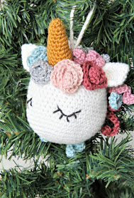 Crochet, eenhoorn, Gratis haakpatronen, gratis patroon, haken, kerst, kerstbal, Studio Mojo, unicorn, XX Kerst XX, 