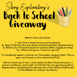 story exploratory, back to school, giveaway