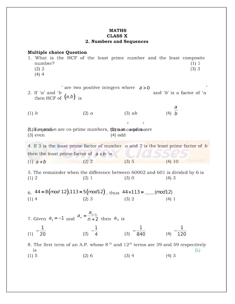 10th-maths-extra-1-mark-questions-from-diksha-app-english-medium