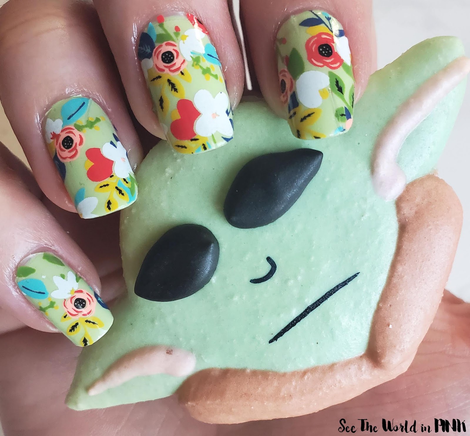 Manicure Monday - May the 4th Floral Nails 
